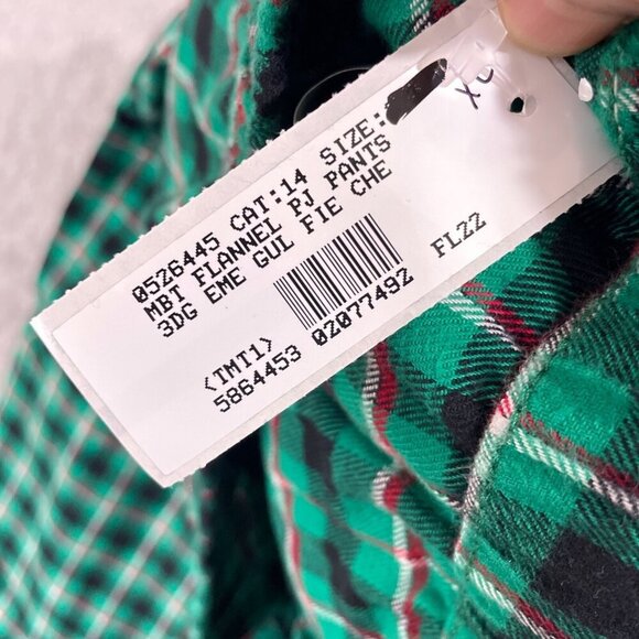 NWOT Lands' End Men's Size XL Green Plaid Flannel Pajama Pants - Picture 7 of 8